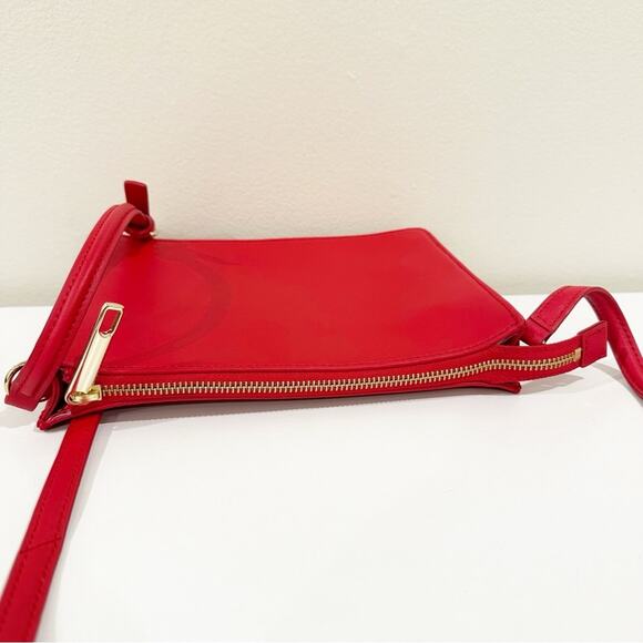 Talbots Red Leather Suede Shoulder Bag Purse - Picture 4 of 7
